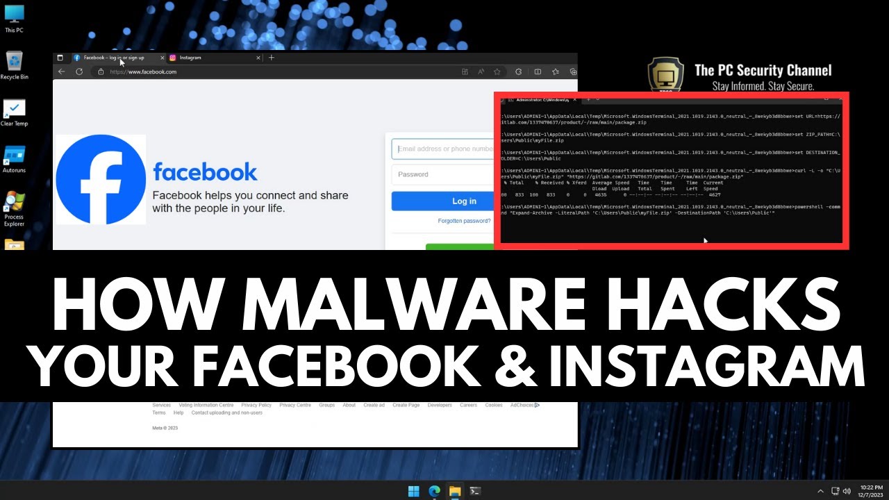 How Facebook & Instagram accounts are hacked by Malware