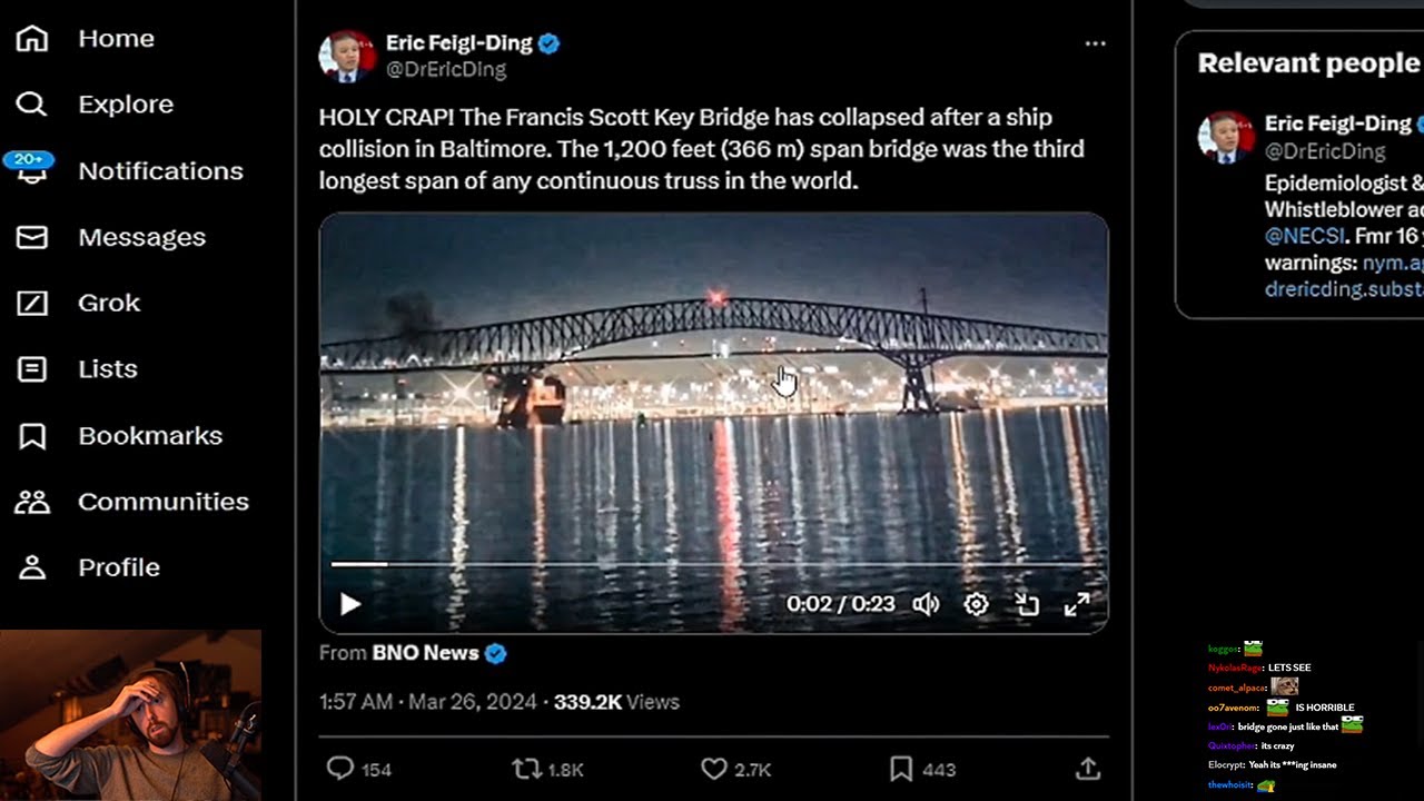 Asmongold’s Hilarious Baltimore Bridge Mishap