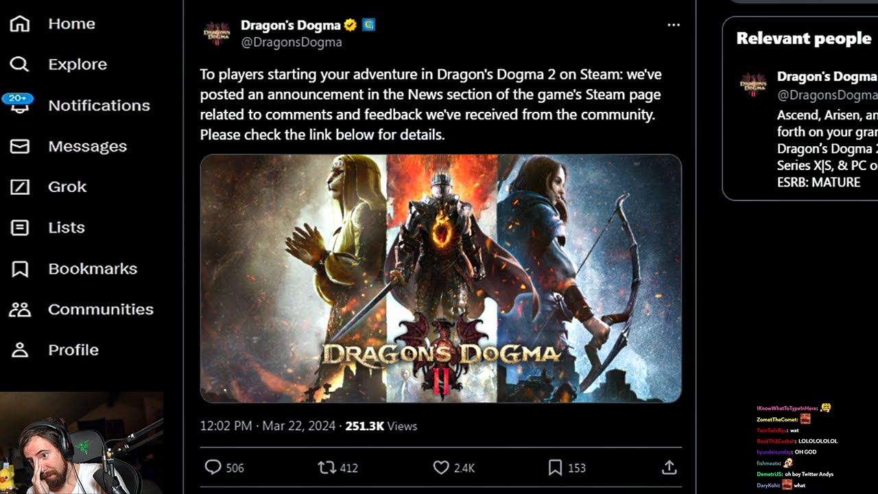Capcom Roasts Dragon’s Dogma 2 Critics